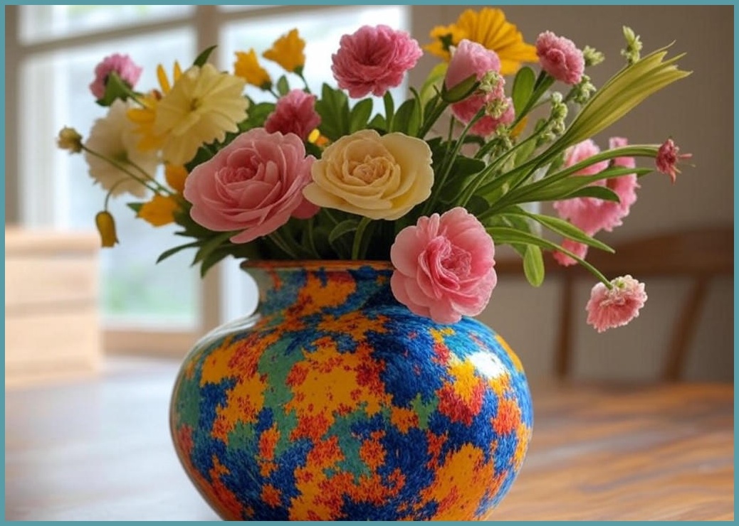 LULULILAs 멀킨 세라믹 꽃병, 혼합색상