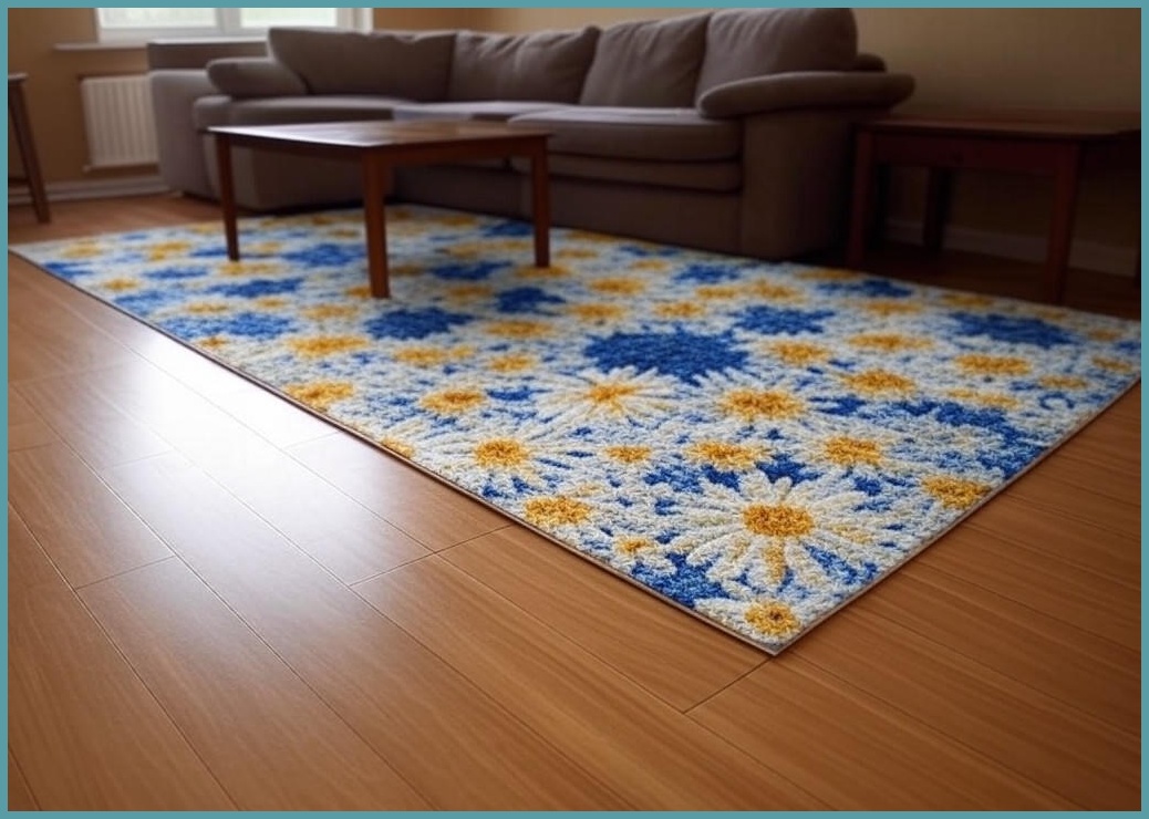 MDIV 미니러그 카펫 발매트 데이지 꽃 거실 침실 데이지 70*70 (cm)