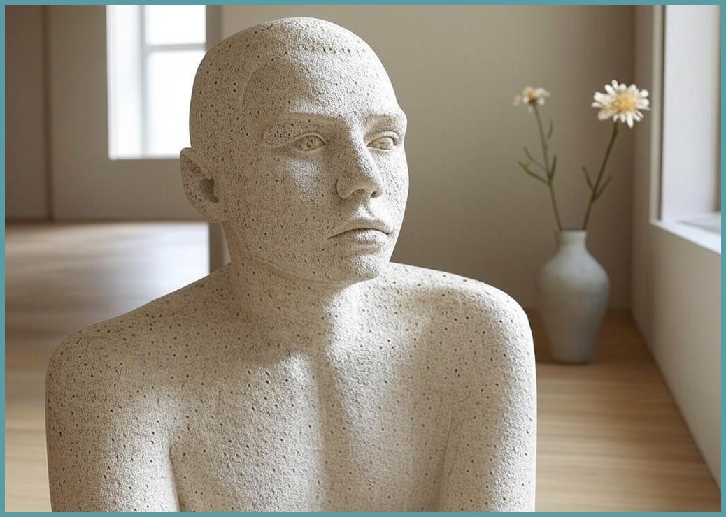 PICKAUES 생각하는사람 모던 스톤 오브제 인테리어 조각상 화병