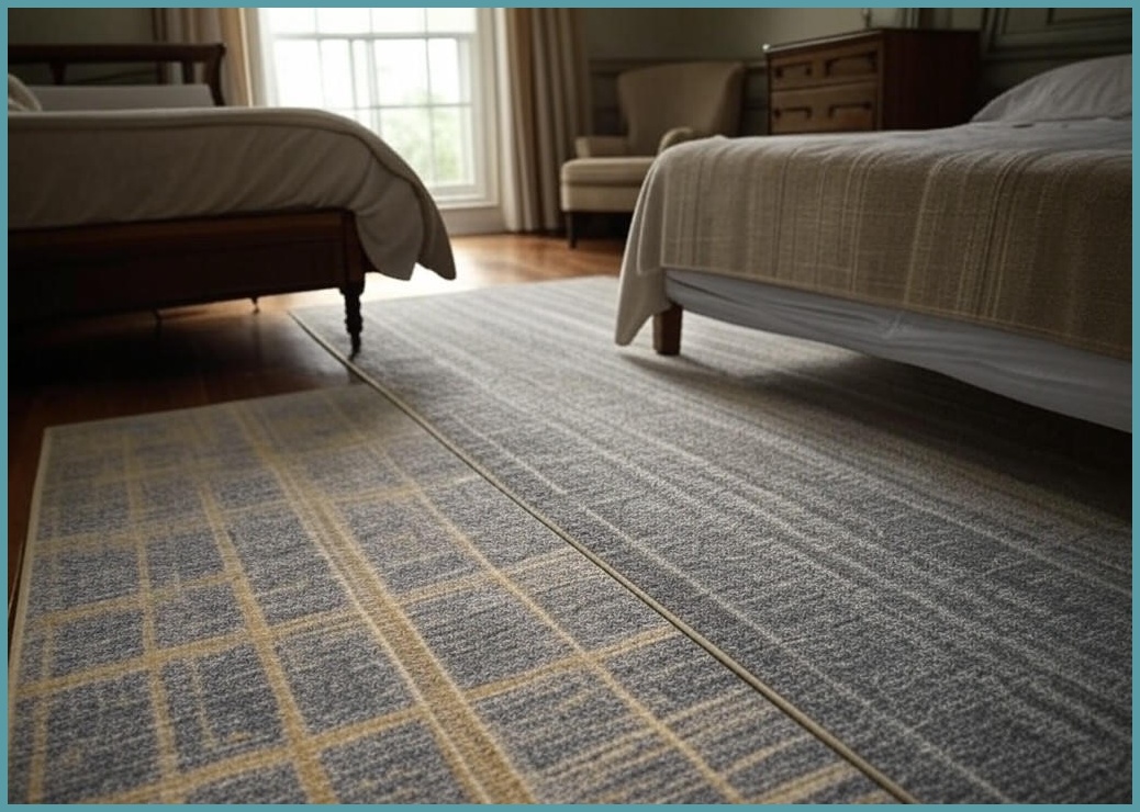 Radearl 빈티지 프렌치 러그 침대옆 거실 매트 비정형 사각형 디자인 방수 카펫