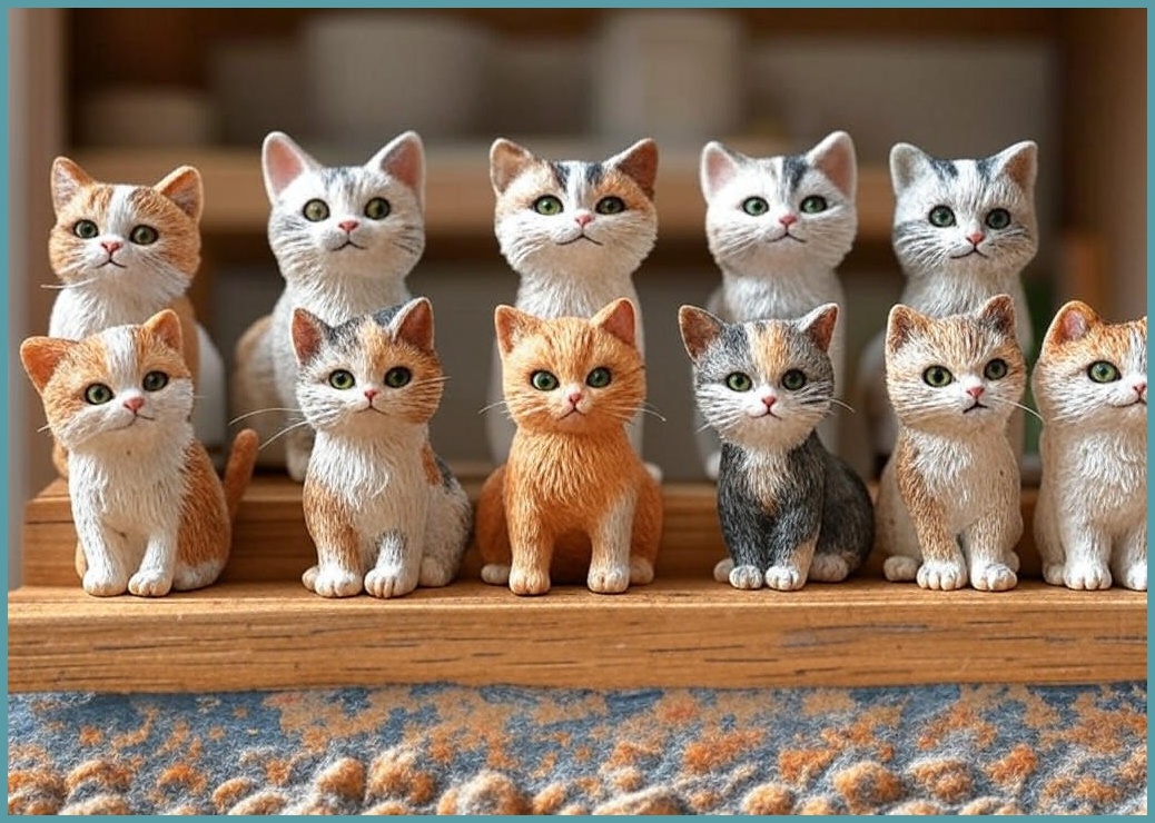 귀여운 고양이 피규어 미니어처 9종 세트