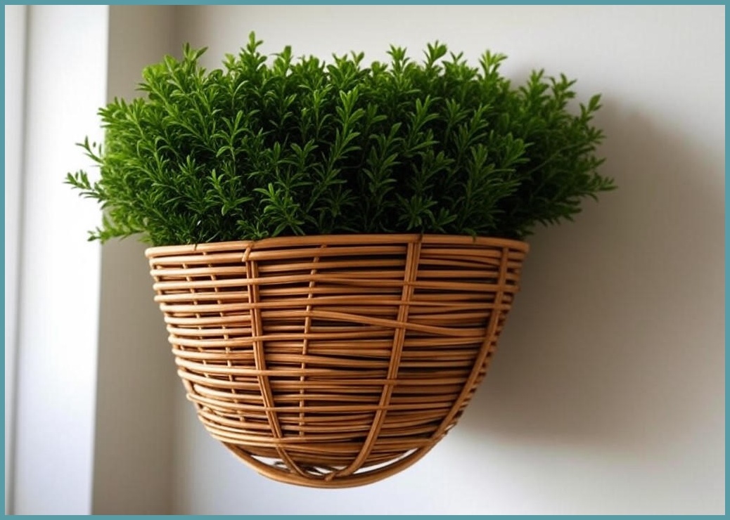 내일의공간 라탄 벽걸이 화분