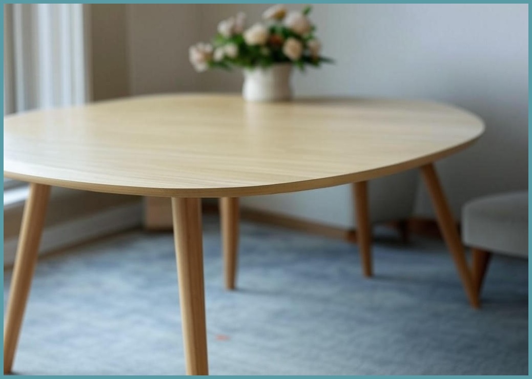 레몬트리 국내제조 E0 LPM 우드 접이식 타원형 900 테이블, 바닐라 베이지