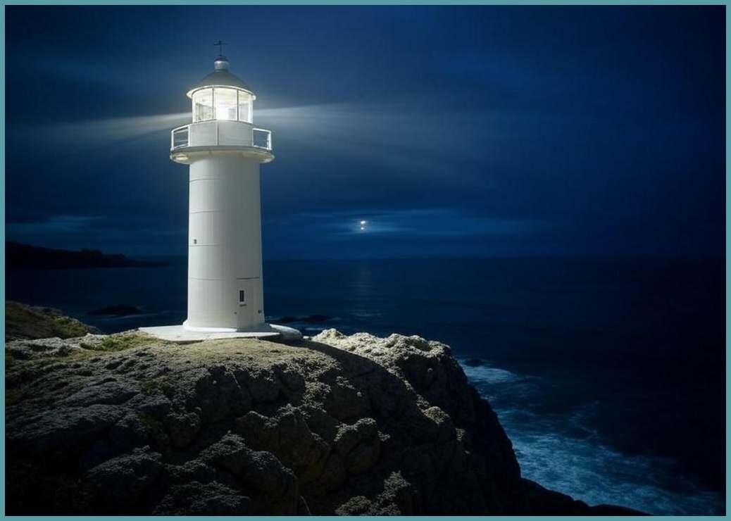 레토 LED 달빛 빔프로젝션 등대 무드등 LML-LH38, 화이트