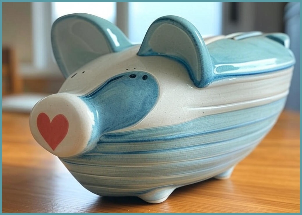 리틀보트 하트 베어브릭 세라믹 장식 저금통