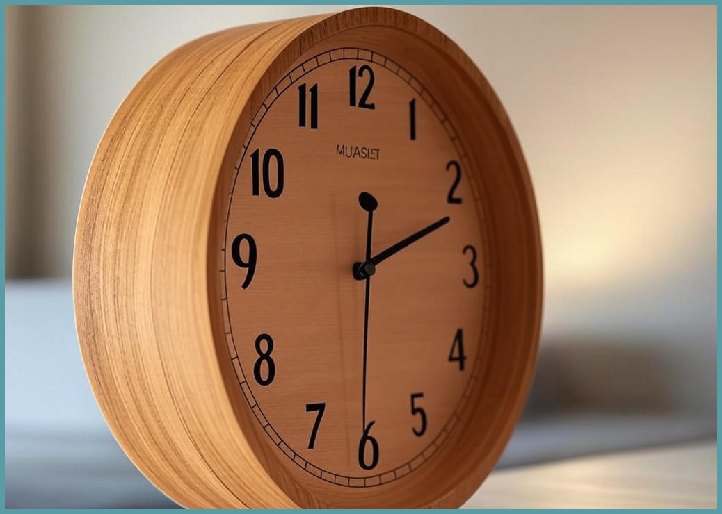 무아스 플랫우드 벽시계 - 이미지 1