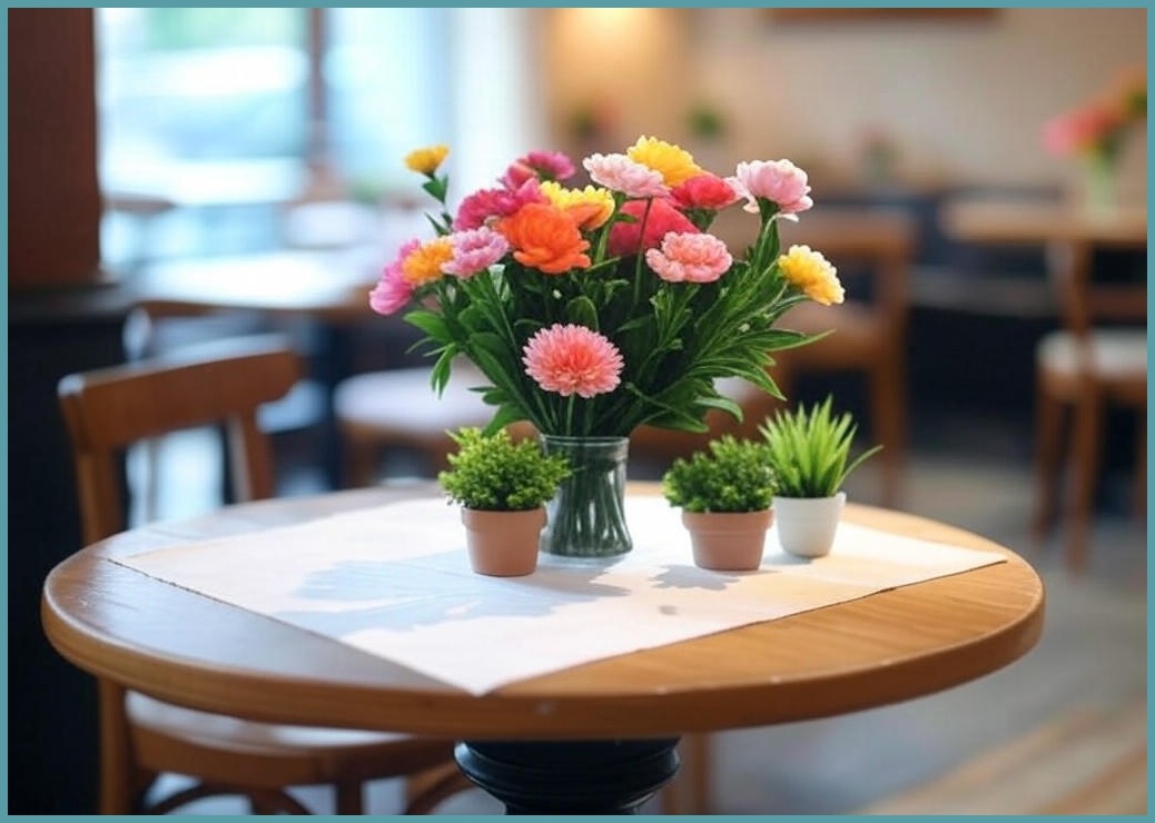 미스모네 홈카페 생화같은 테이블 미니 인조 조화 꽃화분