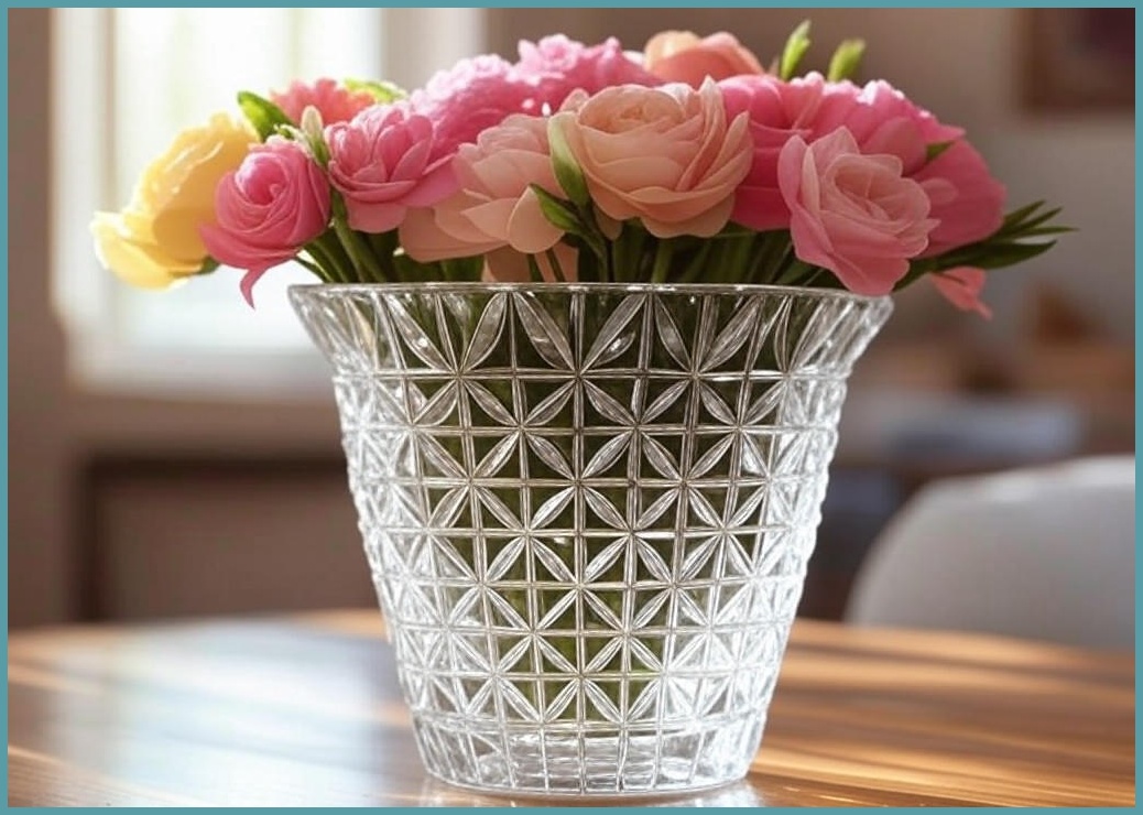 앙플랜트 크리스탈 다이아 커팅 꽃병