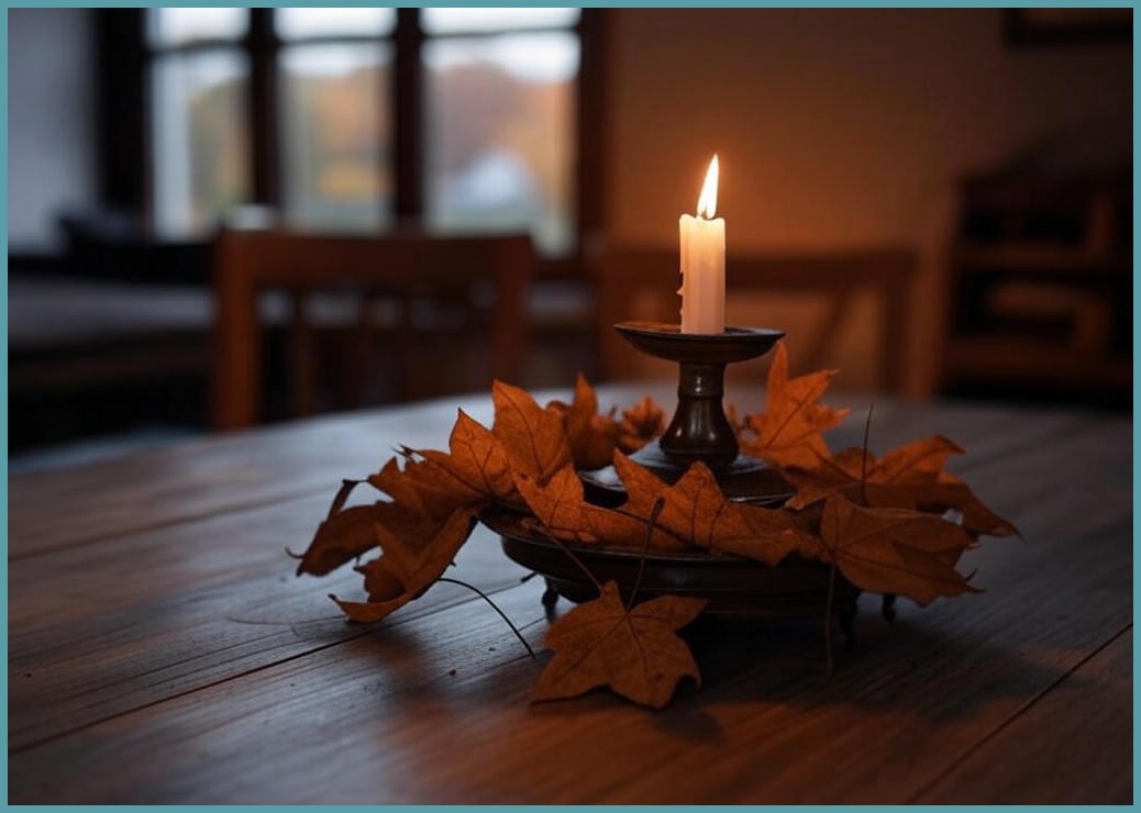 엔틱 낙엽 촛대