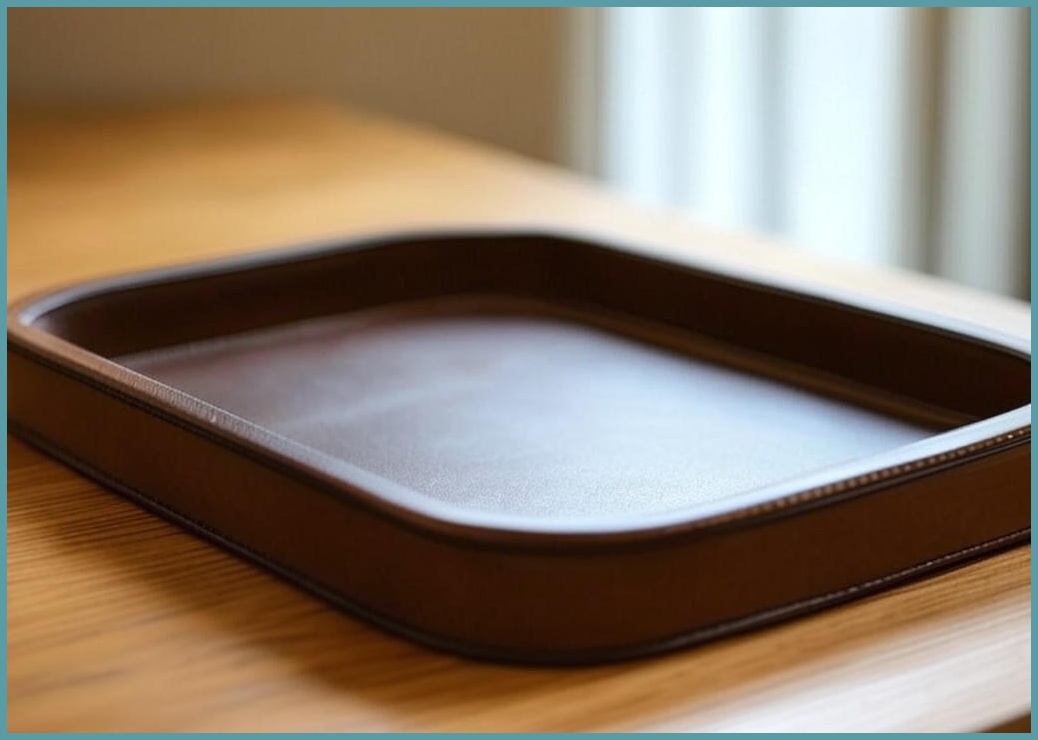 유피어 가죽 모던 트레이 소