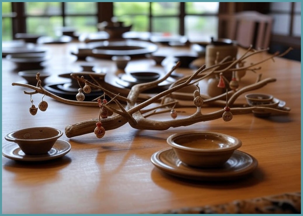 장식 나뭇가지 일식요리 장식소품 나무소품 미니발 싸리발