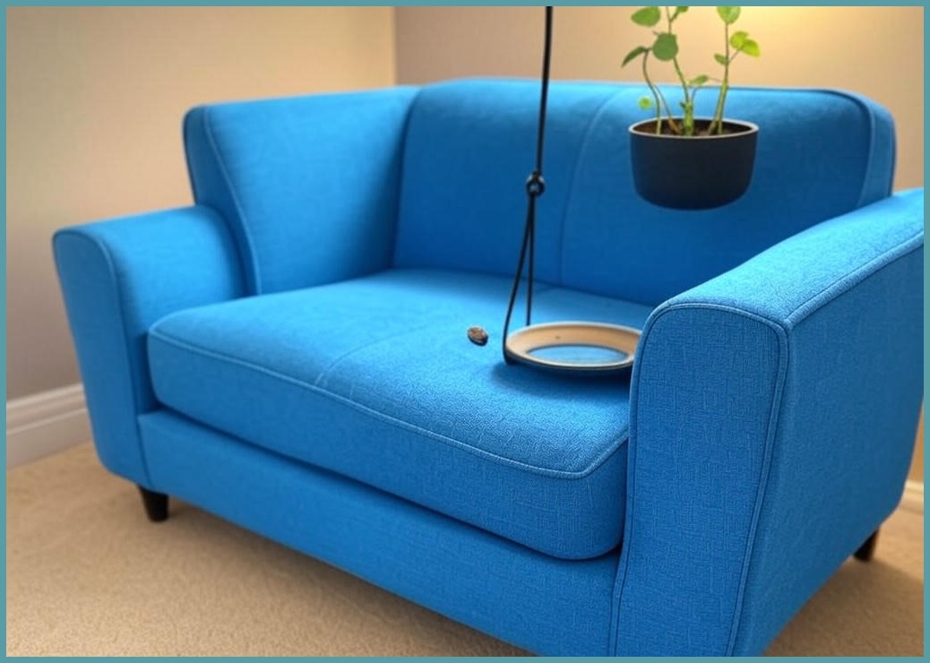 [지니오브제] 미니 소파 오브제 인센스 홀더 행잉플랜트 홀더 (식물&와이어 미포함), 블루