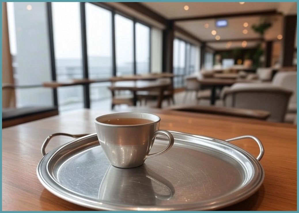 체리닷컴 모던 호텔식 홈카페 이쁜 쟁반 티 트레이, 1개, 실버