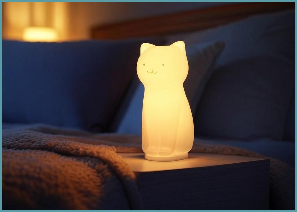 하우스팡 LED 실리콘 고양이 수면등 무드등